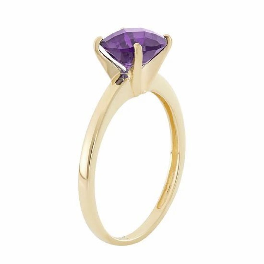 * Designs By Gioelli Amethyst 10K Gold Solitaire Ring | Jewelry