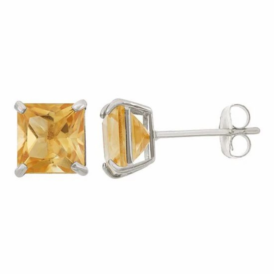 * Designs By Gioelli Citrine 10K White Gold Stud Earrings | Jewelry