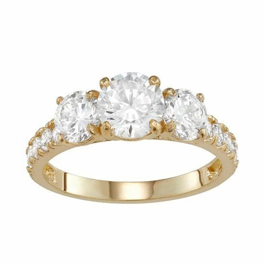 * Designs By Gioelli 10K Gold 3-Stone Cubic Zirconia Engagement Ring | Jewelry