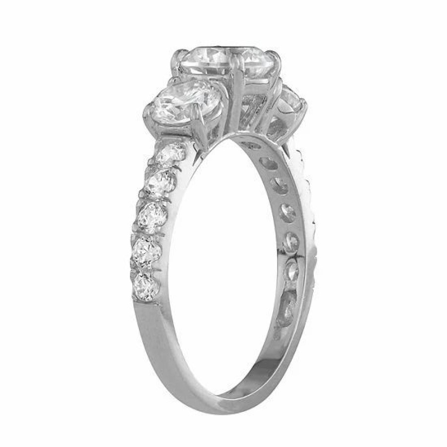 * Designs By Gioelli 10K Gold 3-Stone Cubic Zirconia Engagement Ring | Jewelry