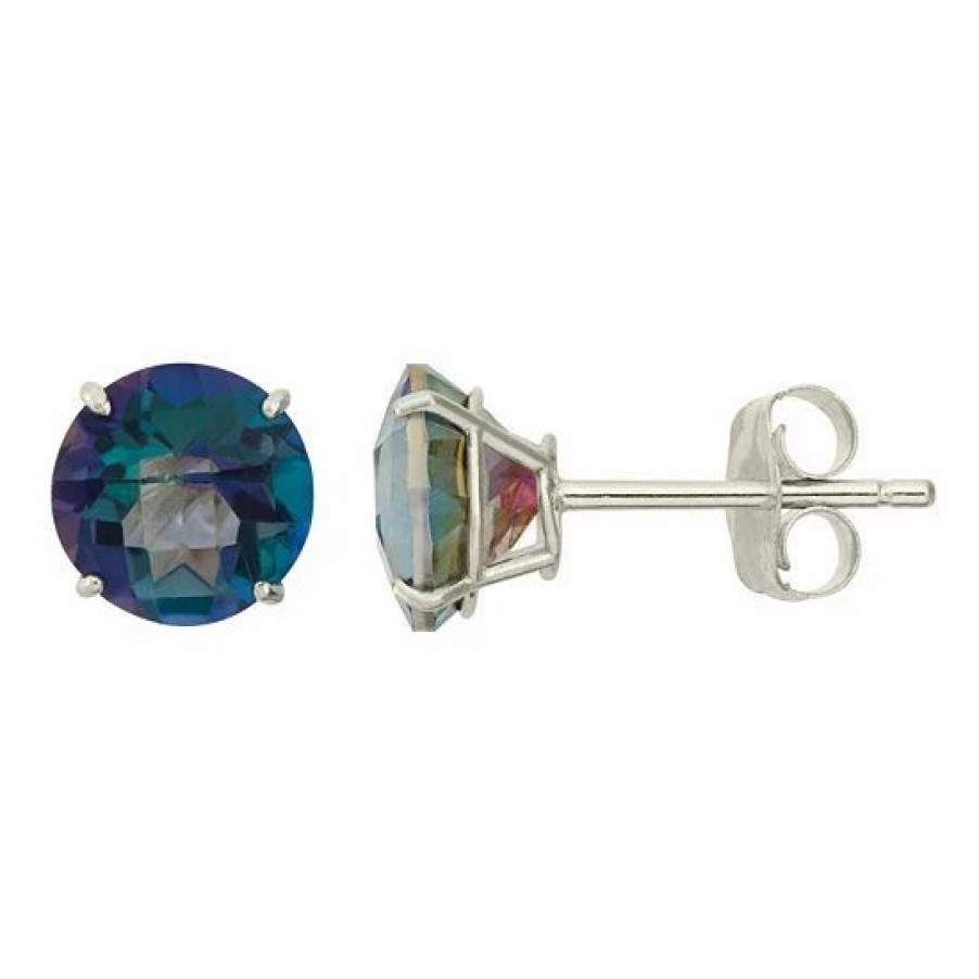 * Designs By Gioelli Mystic Topaz 10K White Gold Stud Earrings | Jewelry