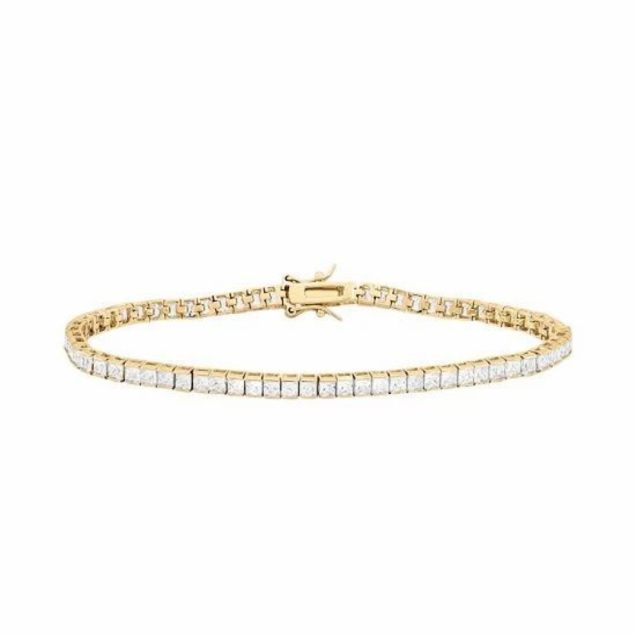 * Designs By Gioelli 14K Gold Over Silver Cubic Zirconia Tennis Bracelet | Jewelry