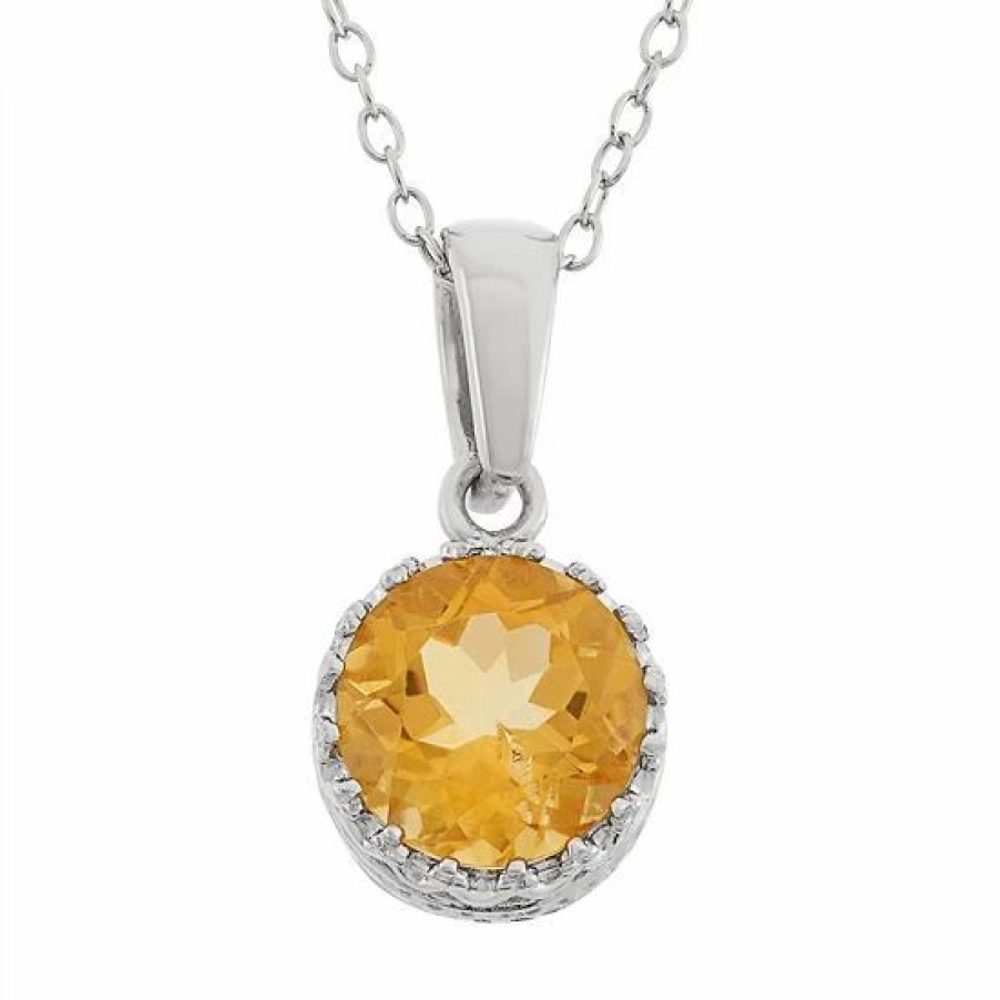 * Designs By Gioelli Citrine Terling Silver Pendant Necklace | Jewelry