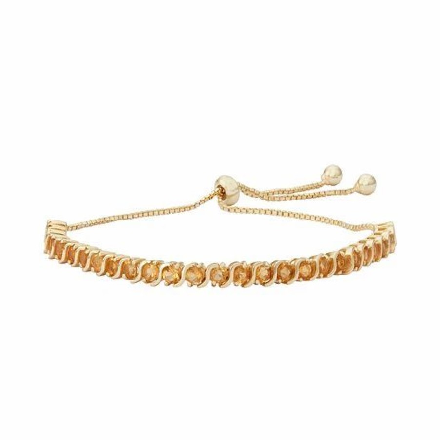 * Designs By Gioelli 14K Gold Over Silver Citrine S-Link Lariat Bracelet | Jewelry