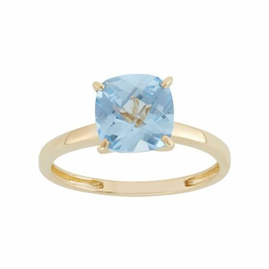 * Designs By Gioelli Lab-Created Aquamarine 10K Gold Ring | Jewelry