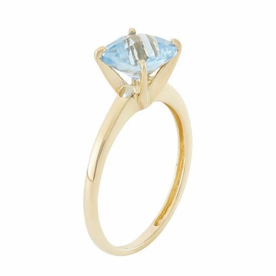 * Designs By Gioelli Lab-Created Aquamarine 10K Gold Ring | Jewelry