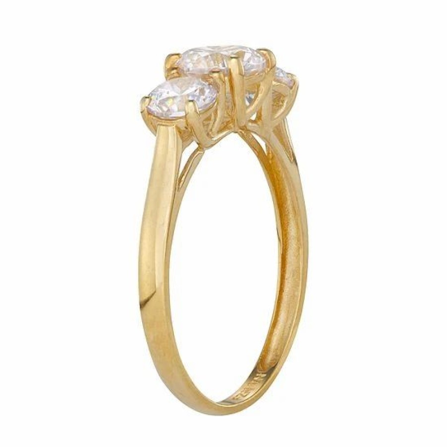 * Designs By Gioelli 10K Gold Cubic Zirconia 3-Stone Ring | Jewelry