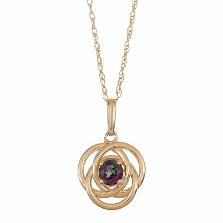 * Designs By Gioelli 10K Gold Mystic Topaz Knot Pendant Necklace | Jewelry