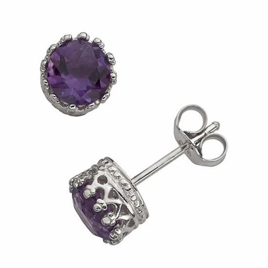 * Designs By Gioelli Sterling Silver Amethyst Stud Earrings | Jewelry