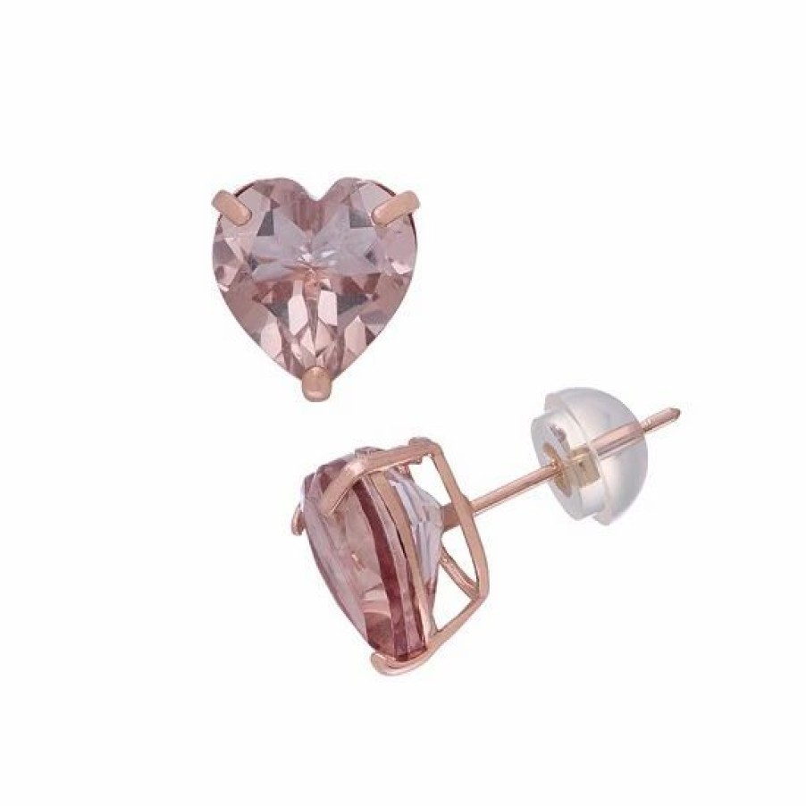 * Designs By Gioelli 14K Rose Gold Simulated Morganite Stud Earrings | Jewelry