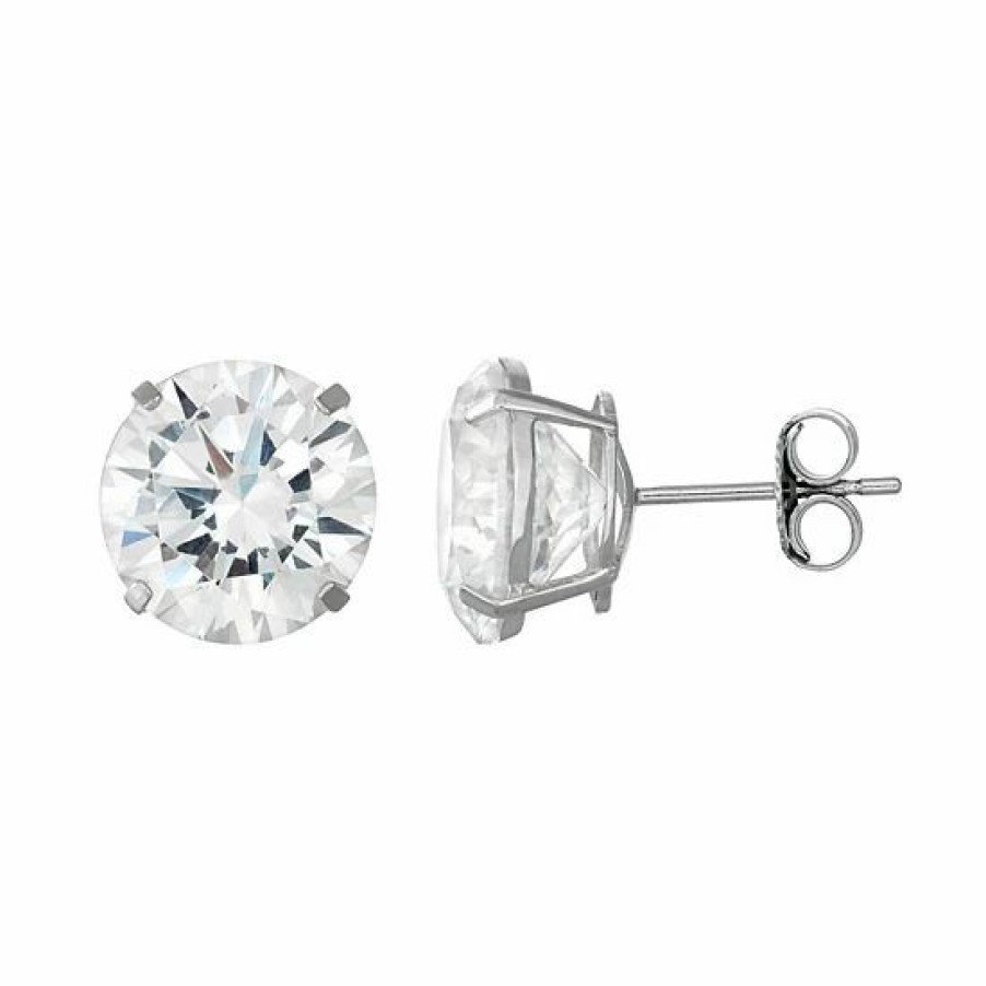 * Designs By Gioelli Men'S 14K White Gold Cubic Zirconia Stud Earrings | Jewelry