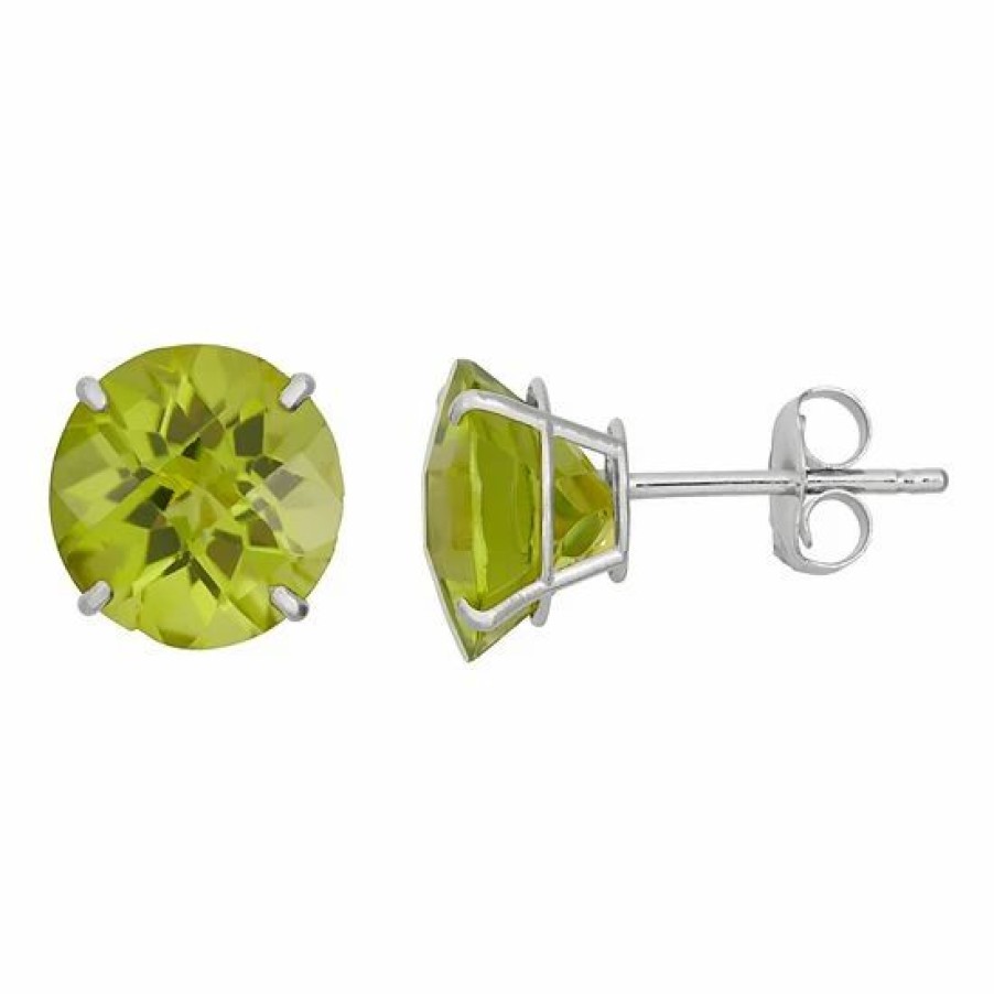 * Designs By Gioelli Peridot 10K White Gold Stud Earrings | Jewelry