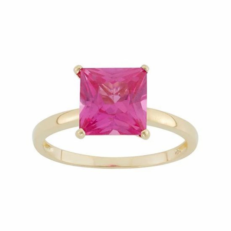 * Designs By Gioelli Lab-Created Pink Sapphire 10K Gold Ring | Jewelry