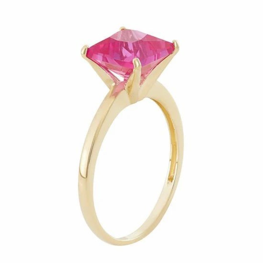 * Designs By Gioelli Lab-Created Pink Sapphire 10K Gold Ring | Jewelry