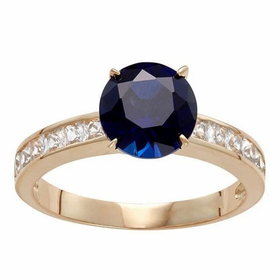 * Designs By Gioelli 10K Gold Lab-Created Blue & White Sapphire Ring | Jewelry