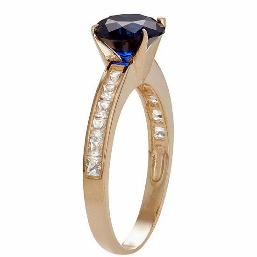 * Designs By Gioelli 10K Gold Lab-Created Blue & White Sapphire Ring | Jewelry