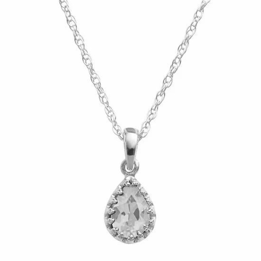 * Designs By Gioelli Sterling Silver Lab-Created White Sapphire Teardrop Pendant | Jewelry