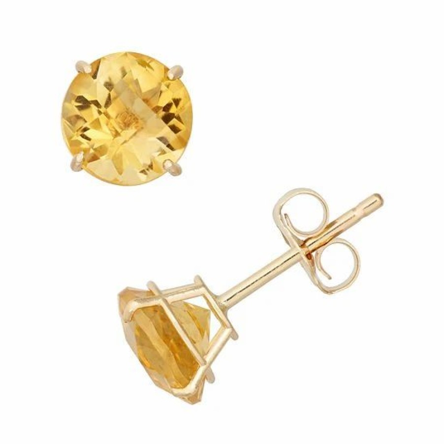 * Designs By Gioelli Citrine 10K Gold Stud Earrings | Jewelry