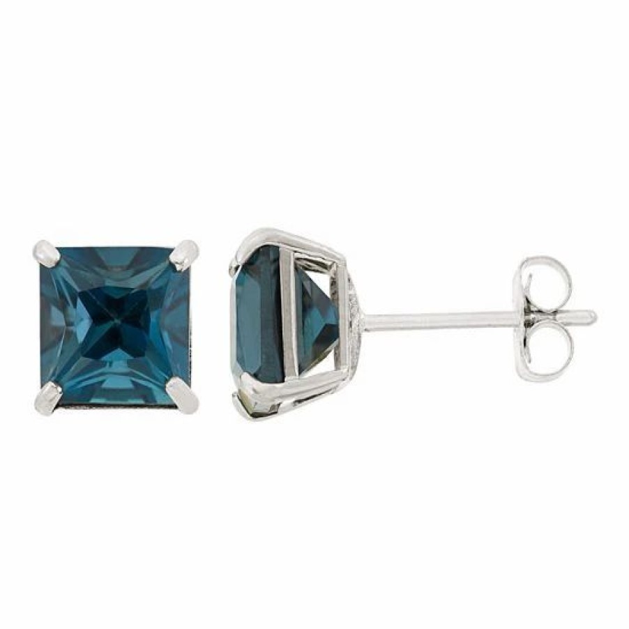 * Designs By Gioelli London Blue Topaz 10K White Gold Stud Earrings | Jewelry