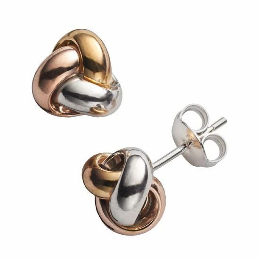 * Designs By Gioelli 14K Gold Over Silver Tri-Tone Love Knot Stud Earrings | Jewelry