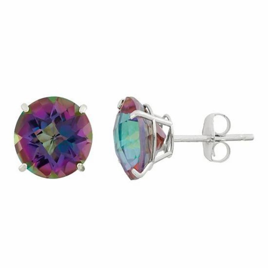 * Designs By Gioelli Mystic Topaz 10K White Gold Stud Earrings | Jewelry