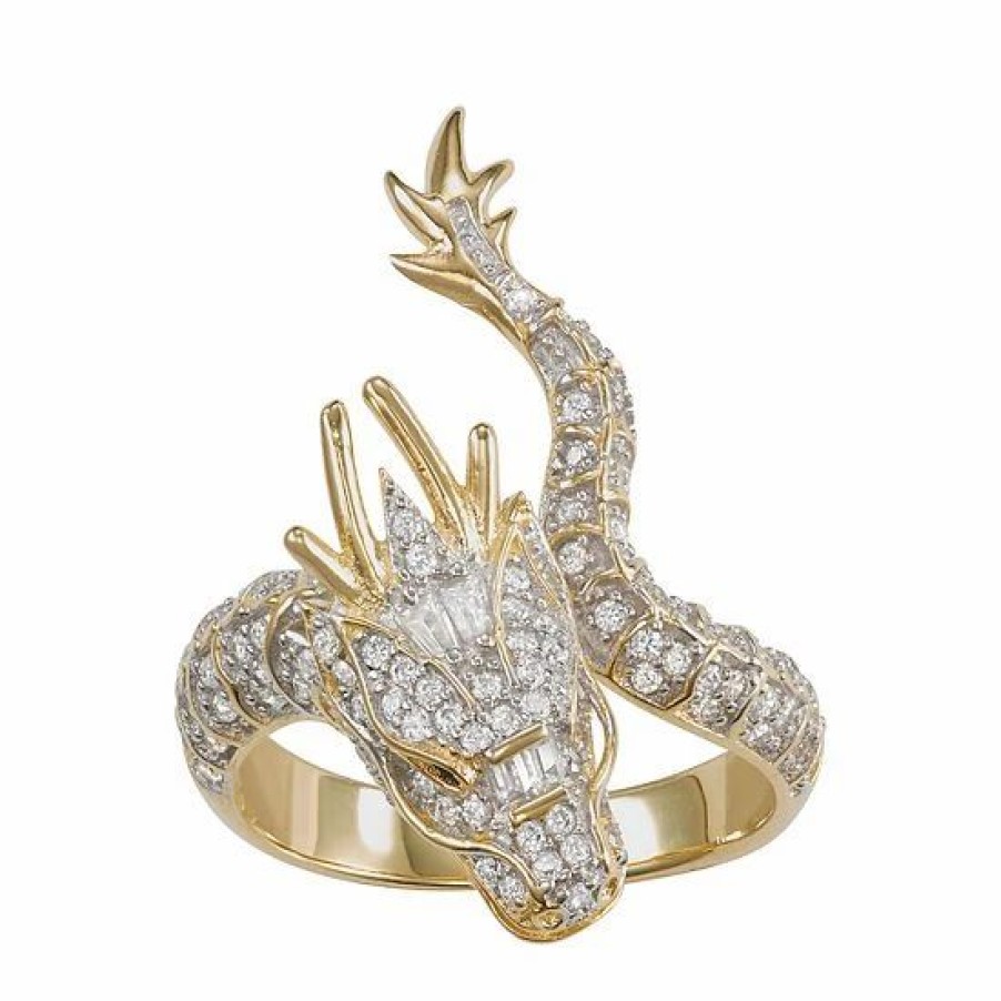 * Designs By Gioelli 14K Gold Over Silver Cubic Zirconia Dragon Ring | Jewelry