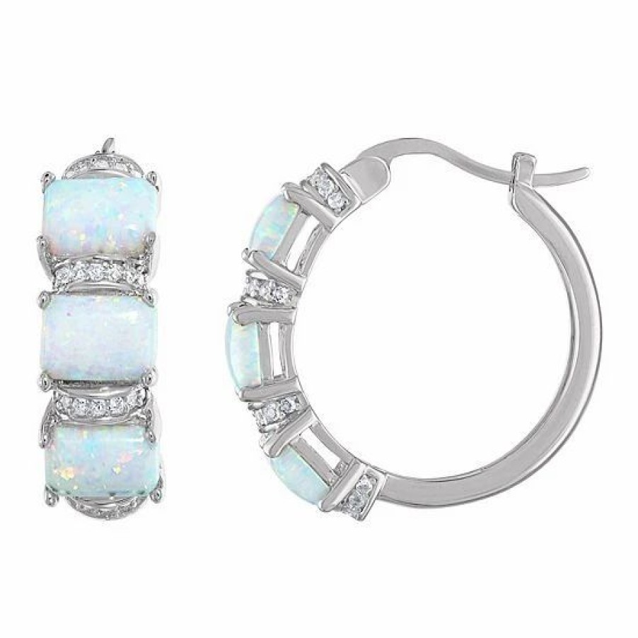 * Designs By Gioelli Sterling Silver Gemstone Hoop Earrings | Jewelry