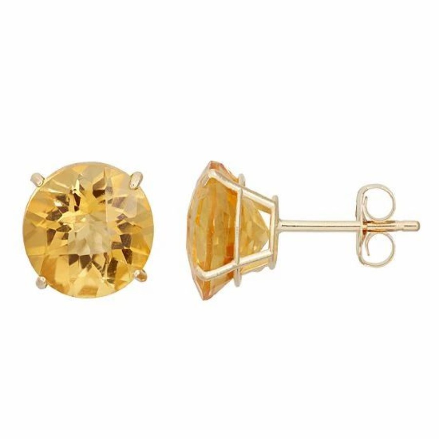 * Designs By Gioelli Citrine 10K Gold Stud Earrings | Jewelry