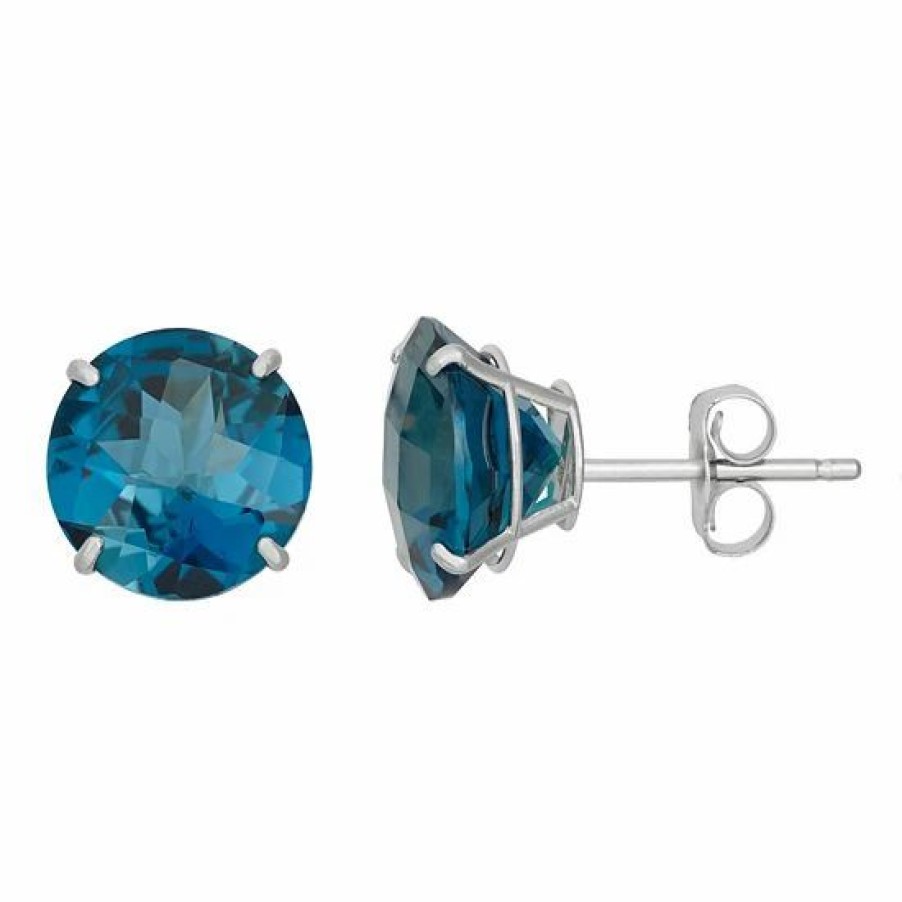 * Designs By Gioelli London Blue Topaz 10K White Gold Stud Earrings | Jewelry