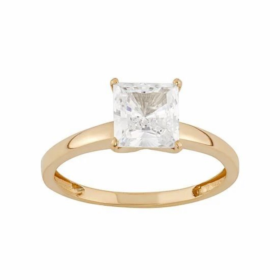 * Designs By Gioelli 10K Gold Cubic Zirconia Solitaire Engagement Ring | Jewelry