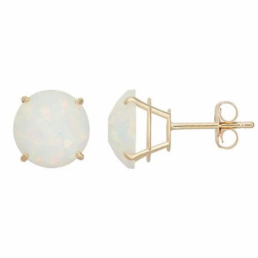 * Designs By Gioelli Lab-Created Opal 10K Gold Stud Earrings | Jewelry