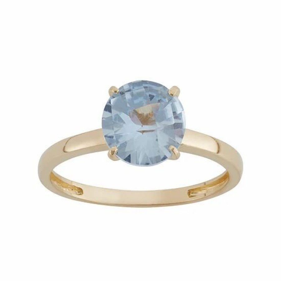 * Designs By Gioelli Lab-Created Aquamarine 10K Gold Ring | Jewelry