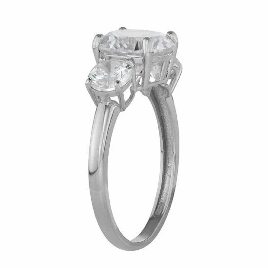 * Designs By Gioelli 10K Gold 3-Stone Cubic Zirconia Engagement Ring | Jewelry