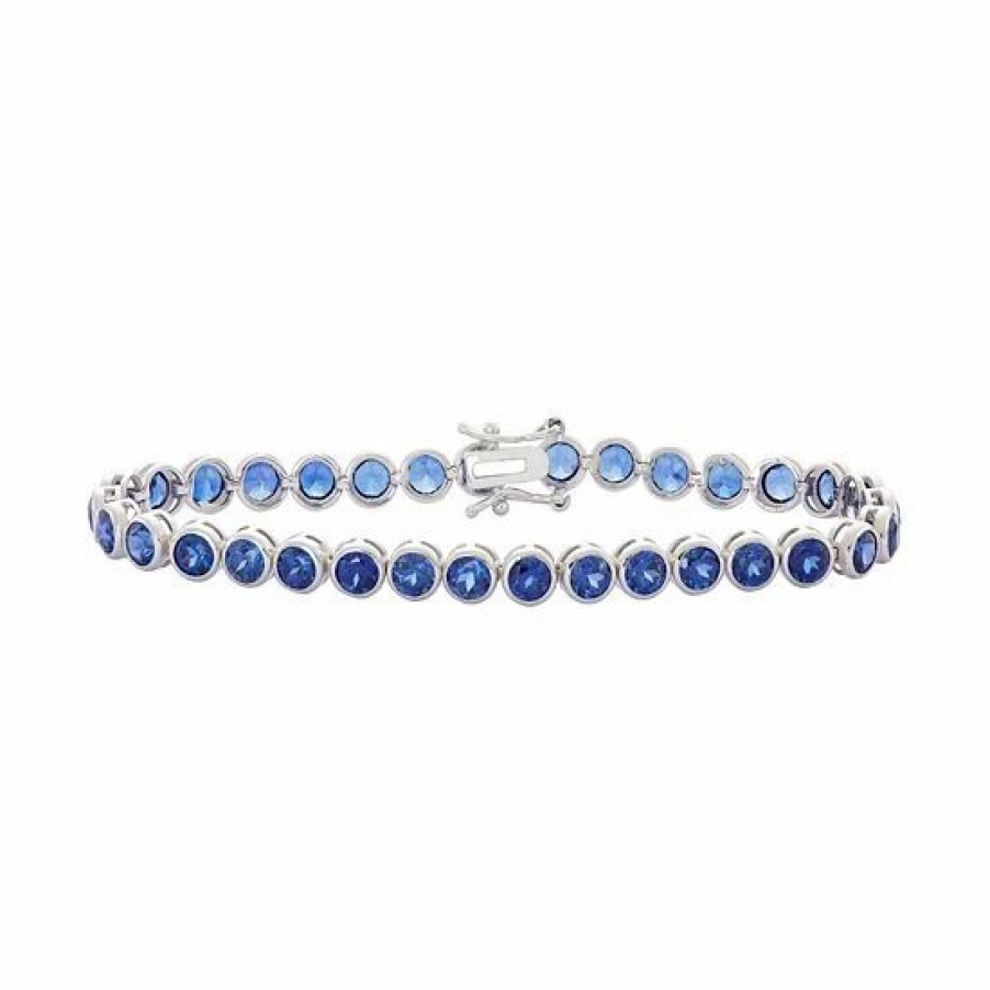 * Designs By Gioelli Sterling Silver Lab-Created Sapphire Tennis Bracelet | Jewelry