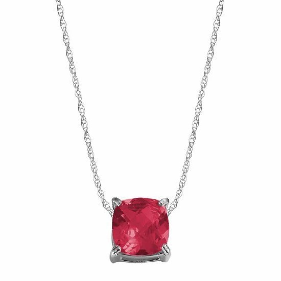 * Designs By Gioelli Sterling Silver Lab-Created Ruby Pendant | Jewelry