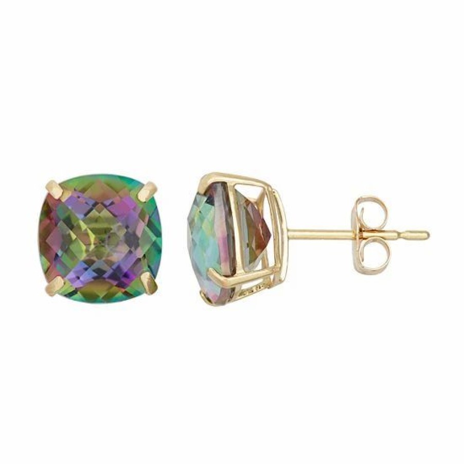 * Designs By Gioelli Mystic Topaz 14K Gold Stud Earrings | Jewelry