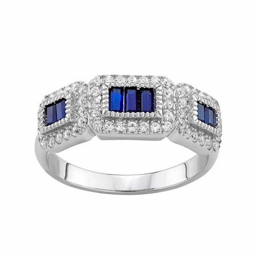 * Designs By Gioelli Sterling Silver Lab-Created Blue & White Sapphire Ring | Jewelry