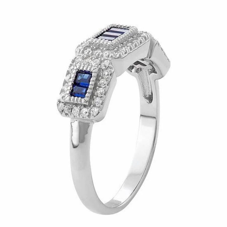 * Designs By Gioelli Sterling Silver Lab-Created Blue & White Sapphire Ring | Jewelry