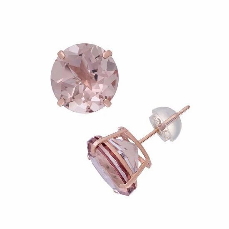 * Designs By Gioelli 14K Rose Gold Simulated Morganite Stud Earrings | Jewelry