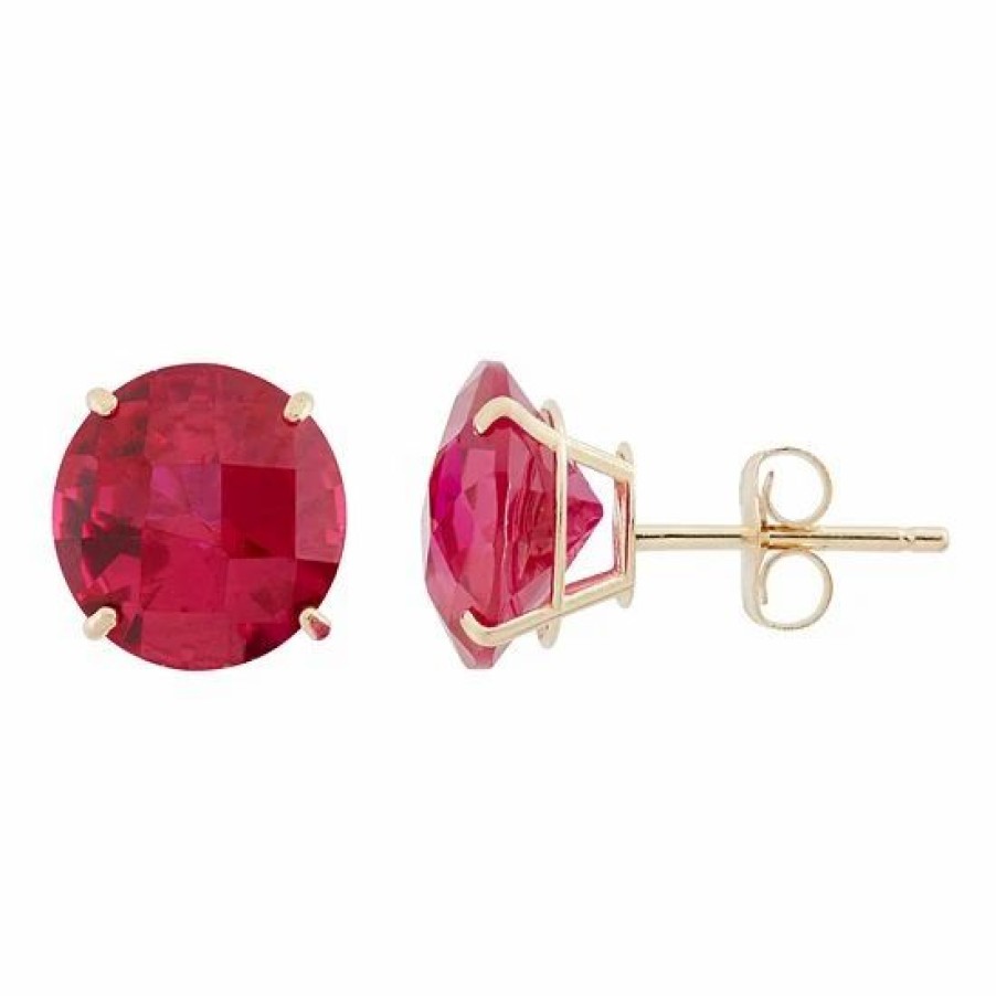 * Designs By Gioelli Lab-Created Ruby 10K Gold Stud Earrings | Jewelry