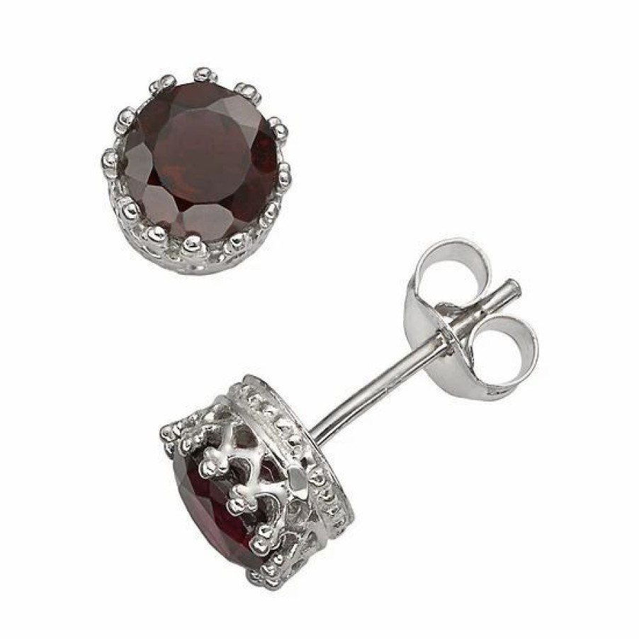 * Designs By Gioelli Sterling Silver Garnet Stud Earrings | Jewelry