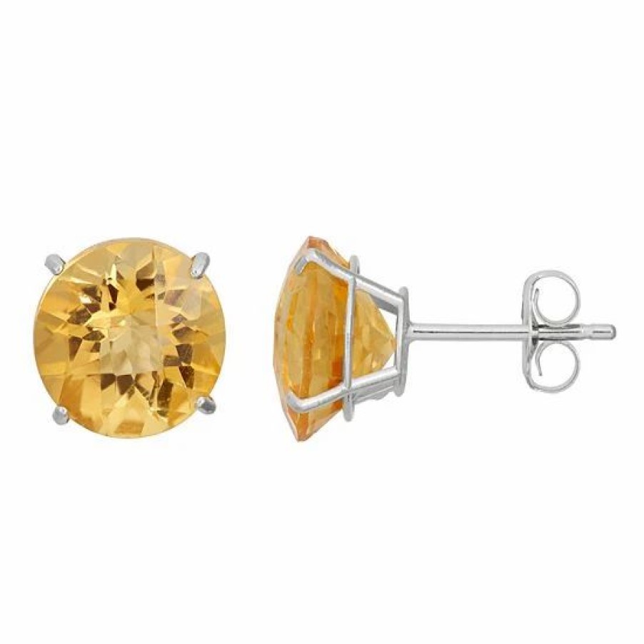 * Designs By Gioelli Citrine 10K White Gold Stud Earrings | Jewelry