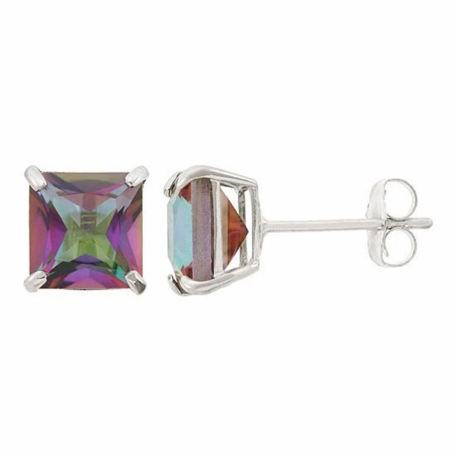 * Designs By Gioelli Mystic Topaz 10K White Gold Stud Earrings | Jewelry