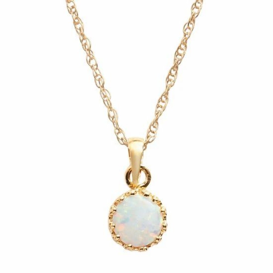 * Designs By Gioelli 14K Gold Over Silver Lab-Created Opal Crown Pendant | Jewelry