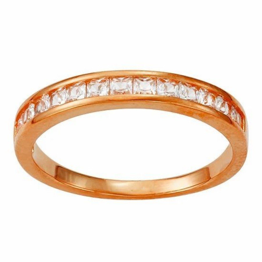 * Designs By Gioelli 14K Gold Plated Lab-Created White Sapphire Band | Jewelry