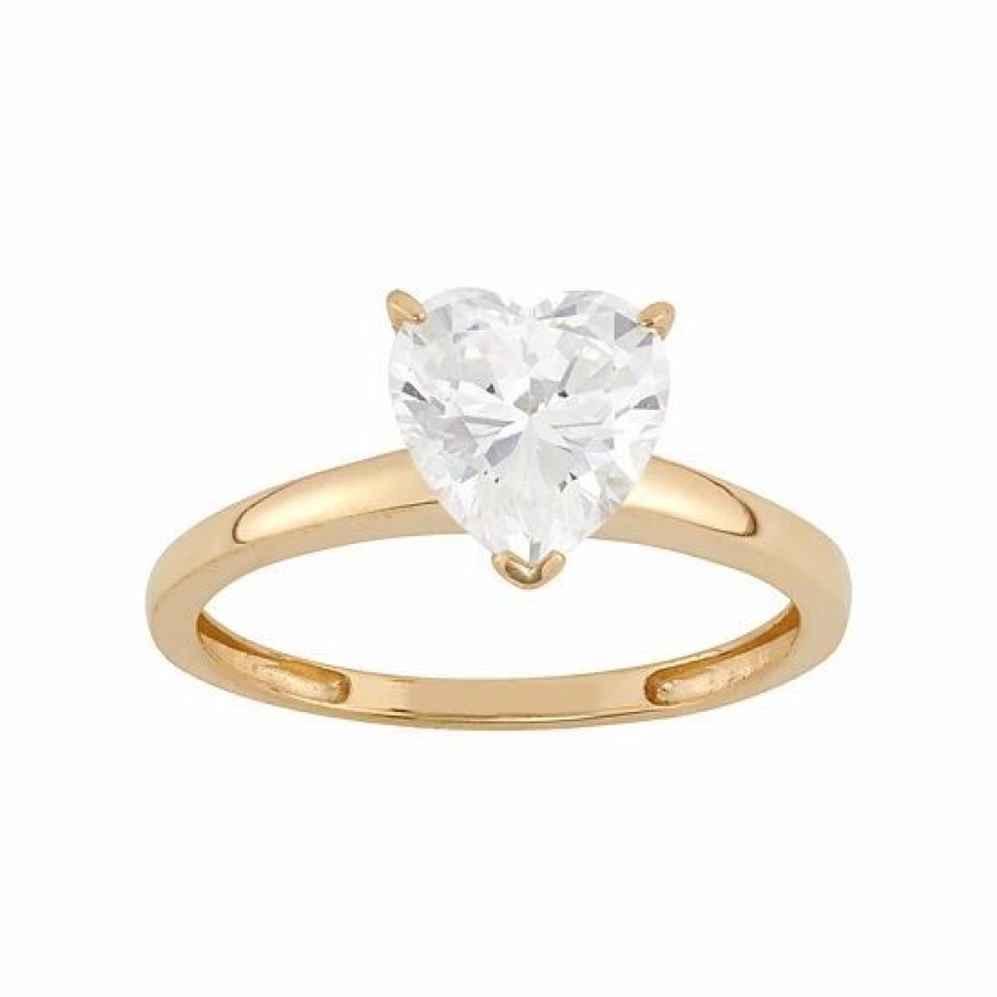 * Designs By Gioelli Cubic Zirconia Heart Solitaire Engagement Ring In 10K Gold | Jewelry