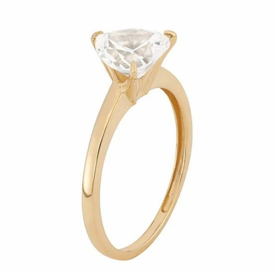 * Designs By Gioelli Cubic Zirconia Heart Solitaire Engagement Ring In 10K Gold | Jewelry