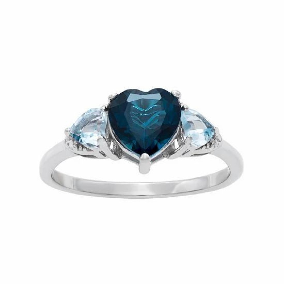 * Designs By Gioelli Sterling Silver London Blue Topaz And Blue Topaz Heart Ring | Jewelry