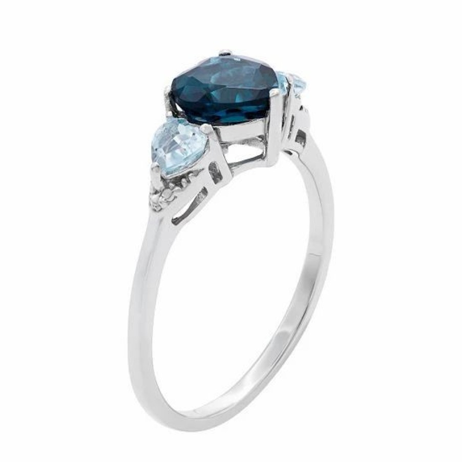 * Designs By Gioelli Sterling Silver London Blue Topaz And Blue Topaz Heart Ring | Jewelry