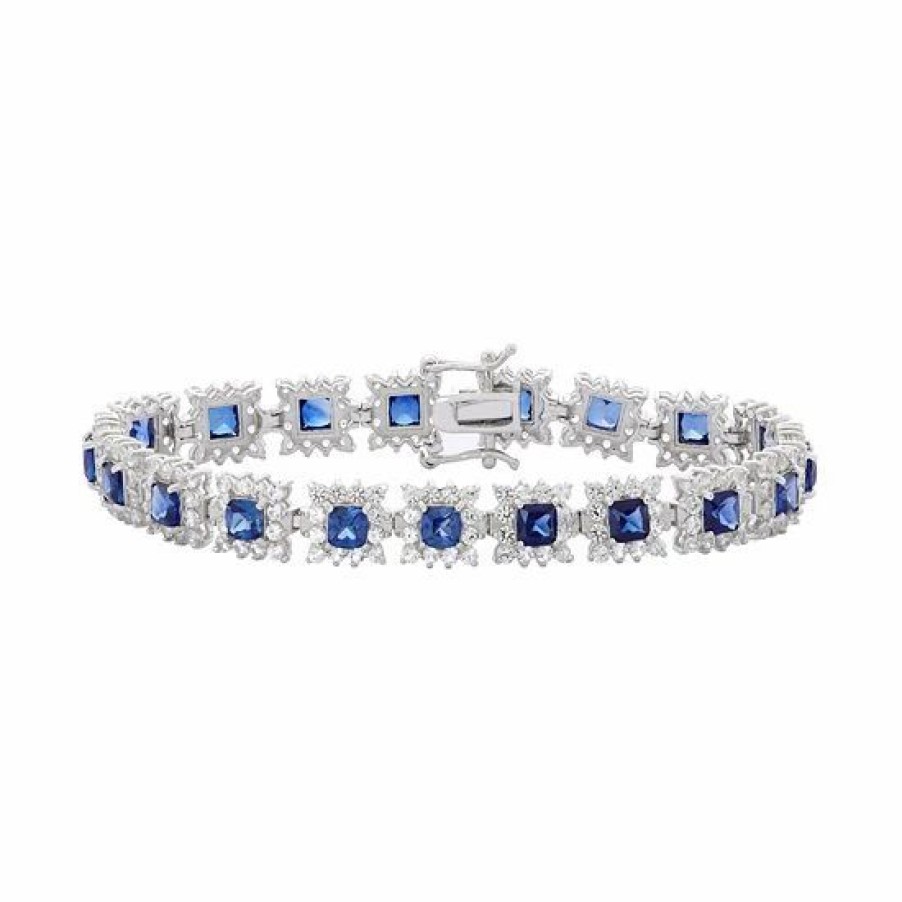 * Designs By Gioelli Sterling Silver Lab-Created Blue & White Sapphire Bracelet | Jewelry